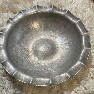 Vintage Continental hammered aluminum Decorative Bowl
